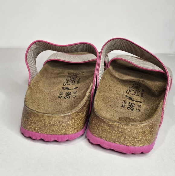 Birkenstock Birki’s Curaçao ll Stretch Slide Sandals Pink & Beige - Picture 4 of 6